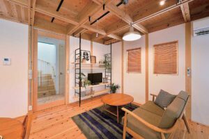 かっこいい工務店　京都府　ADACHI住建　足立住建　施工例　＃4　新築　戸建　ナチュラルモダン　内観　リビング