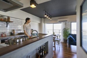 かっこいい工務店　東京都　バークノア　リノベーション　マンション　施工例　#6　キッチン