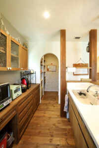 かっこいい工務店　熊本県　ブレスホーム　施工例　＃7　プロヴァンス　平屋　オープンキッチン