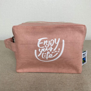 かっこいい工務店　プレゼント企画　SDGs貢献　フェアトレードコットン　マルチポーチ　スモークピンク