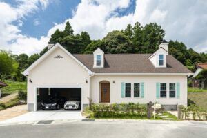 かっこいい工務店　福岡県　ブルースホーム　施工例　#5　新築　戸建　インナーガレージ　プロヴァンス　外観