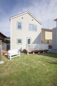 かっこいい工務店　埼玉県　デザインハウス・エフ　施工例　#3 アメリカン　外構　ウッドデッキ