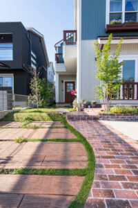 かっこいい工務店　埼玉県　デザインハウス・エフ　施工例　#7　北欧　店舗併用住宅　エントランス　外構