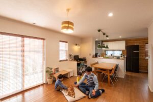 かっこいい工務店　埼玉　デザインハウス・エフ　建築実例　20　新築　戸建て　アメリカン　内観　リビング
