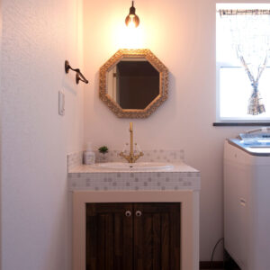 かっこいい工務店　埼玉県　デザインハウス・エフ　施工例　#8　プロヴァンス　内観　洗面化粧台