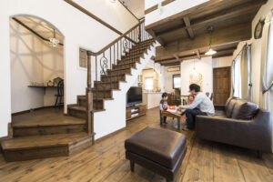 かっこいい工務店　福岡　ブルースホーム小倉　建築実例　18　プロヴァンス　内観　リビング