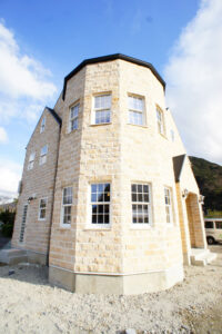 かっこいい工務店　静岡　北条建設　施工実例　６　コッツウォルズ　ブリック　外観　パノラマ