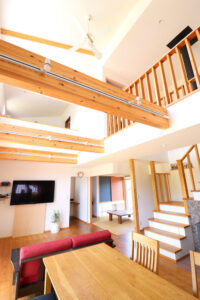 かっこいい工務店　鹿児島県　西郷建築　施工例 #1　新築　戸建　ナチュラル　吹き抜け　リビング　ダイニング