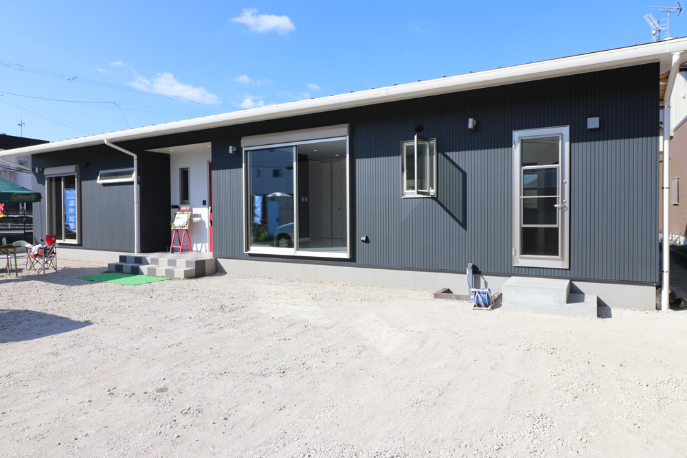 かっこいい工務店　鹿児島県　西郷建築　施工例 #2　新築　戸建　平屋　ナチュラル　外観