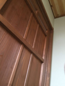 かっこいい工務店　三重県　家作店 辰屋　施工例　#4　新築　戸建　ナチュラルモダン　洗面所　木製ドア