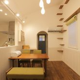 注文住宅 かっこいい工務店 岡山 アイム・コラボレーション アイムの家 施工例11 猫と共生する2階リビングの家 リビング&ダイニング