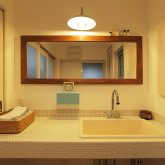 注文住宅 かっこいい工務店 岡山 アイム・コラボレーション アイムの家 施工例11 猫と共生する2階リビングの家 造作洗面
